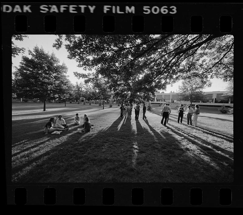 Students gather for evening classes at Dean Junior College, Franklin ...