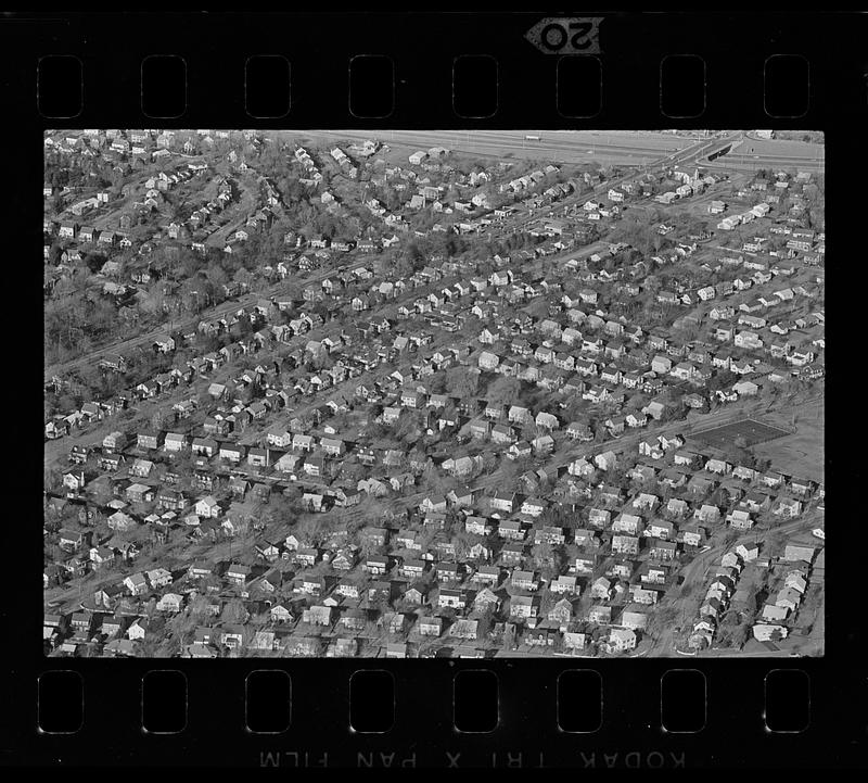 Boston suburban aerial view, Belmont - Digital Commonwealth