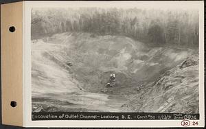 Contract No. 30, Stream Control Works at Main Dam, Swift River Reservoir, Belchertown, Enfield, Ware, excavation of outlet channel, looking southeast, Belchertown, Mass., Nov. 23, 1931