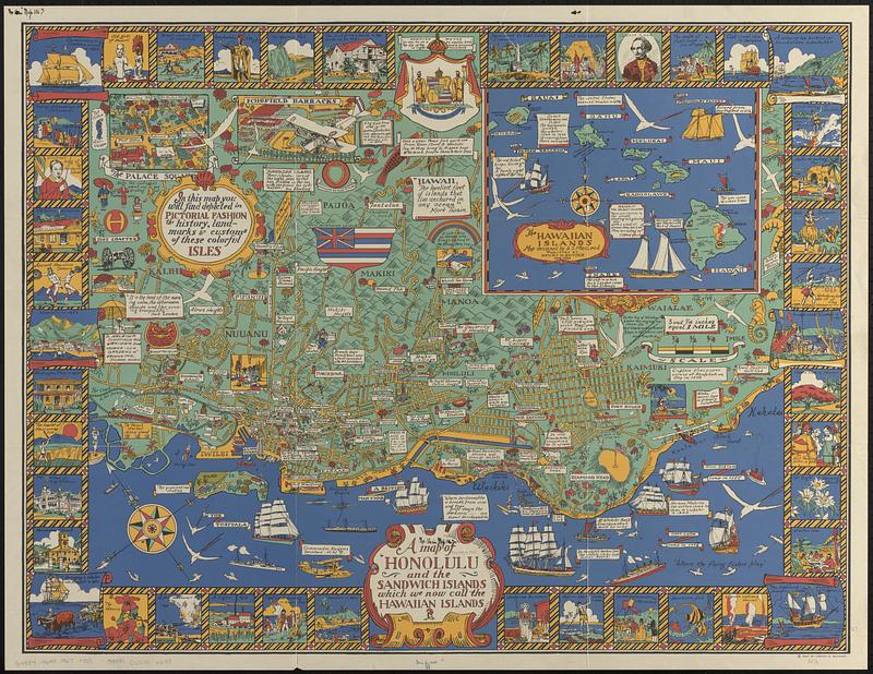 A map of Honolulu and the Sandwich Islands which we now call the Hawaiian Islands