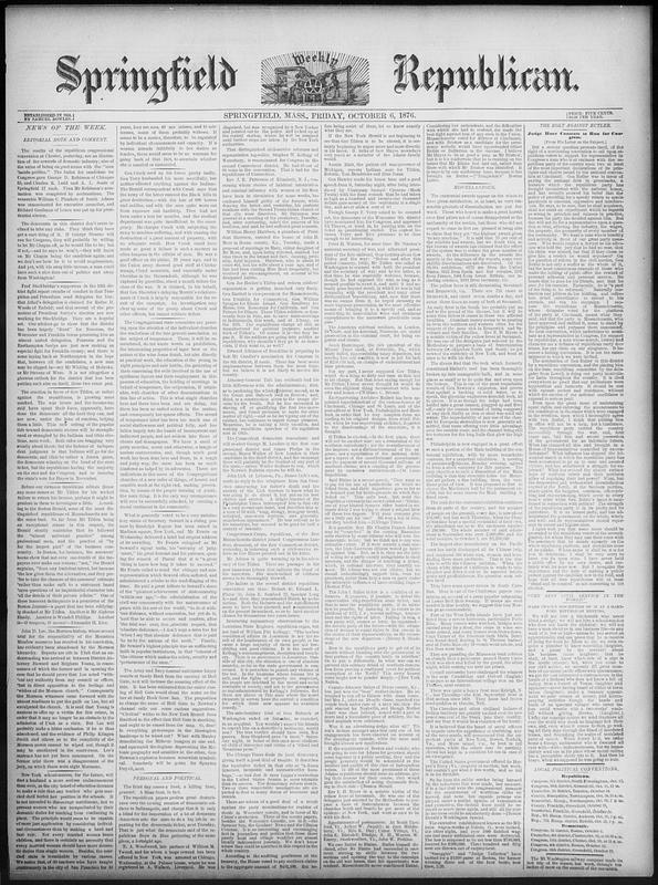 Springfield Paper Copy Springfield Weekly Republican. October 06, 1876 - Digital Commonwealth