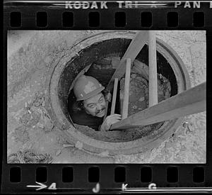 Drain tunnel system, Rod Dougherty and Bill Lane