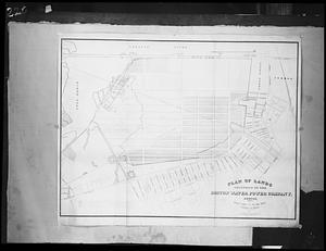 Copy negative of 1855 map "Plans of Lands Belonging to the Boston Water Power Company"