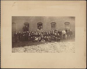 Workers in front of Fairchild Paper Co.