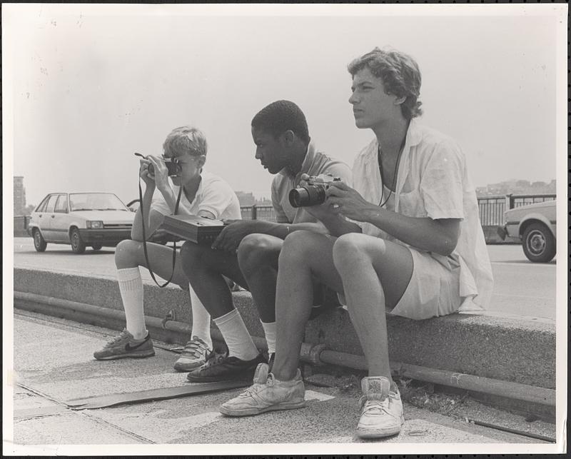 Val, Jameel and Brian shooting film