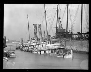 Sunken ferry (steamship): Boston Harbor - East Boston(?)