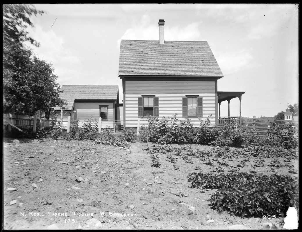 Wachusett Reservoir, Eugene Higgins' house, on west side of Highland Street, from the south, West Boylston, Mass., Jun. 29, 1896