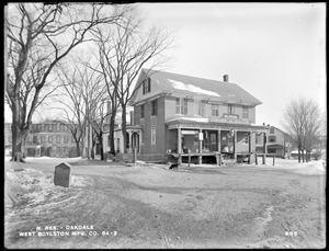 Wachusett Reservoir, West Boylston Manufacturing Company's brick house, used as a store, on the east side of North Main Street, just west of mills, from the west in North Main Street, Oakdale, West Boylston, Mass., Dec. 28, 1896