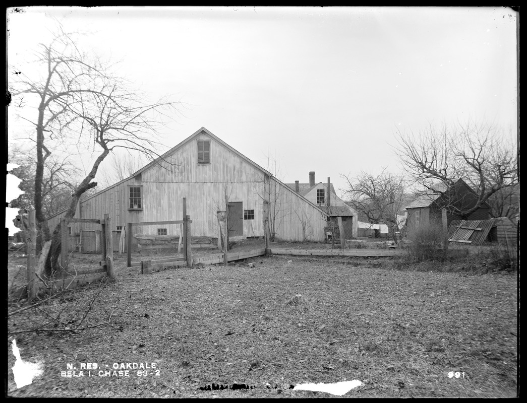 Wachusett Reservoir, Bela I. Chase's house and barn, on the north side ...