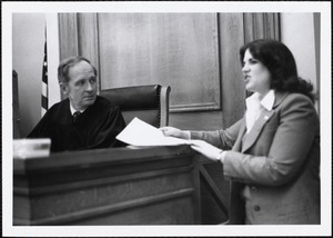 Susan Bomes '79 intern in Natick court