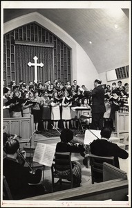 P.M. chorus at joint Bowdoin - P.M. concert, Wellesley Congregational Church '67