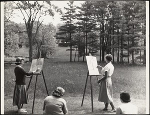 Classes: art, outdoor painting, 1953