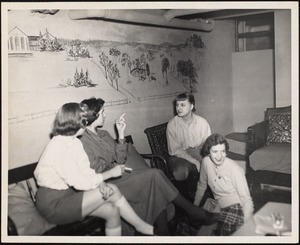 Students: students on campus, smoker at Green Gables (Jan. '55)