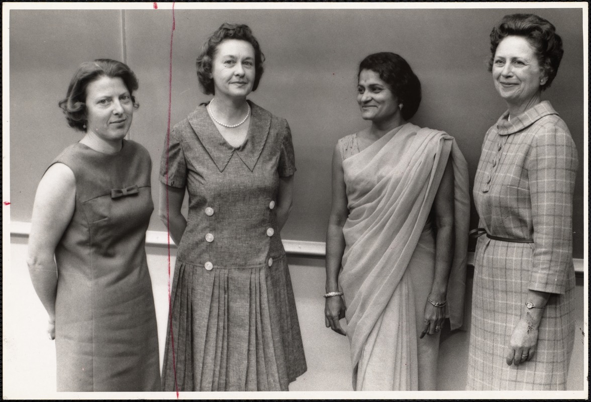 Left to right, Mrs. John R. McAllister, Mrs. James D. Crawlond, Mrs. Latika Rajpale, Mrs. Walker, A. Lafear
