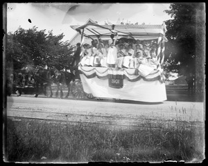 Horse-drawn wagon parade float 1901