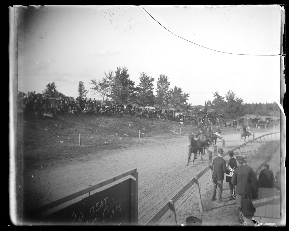 Racetrack scene at annual Hingham Agricultural and Horticultural Society Fair