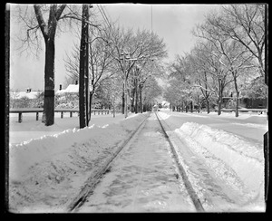 Snow scene Jan. 10 1902 trolley tracks