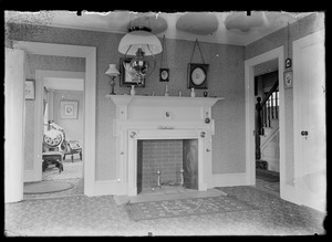 Interior view of fireplace inside home