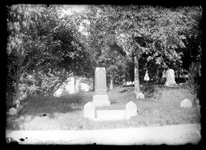 Cemetery view shows Abiah Baker memorial stone