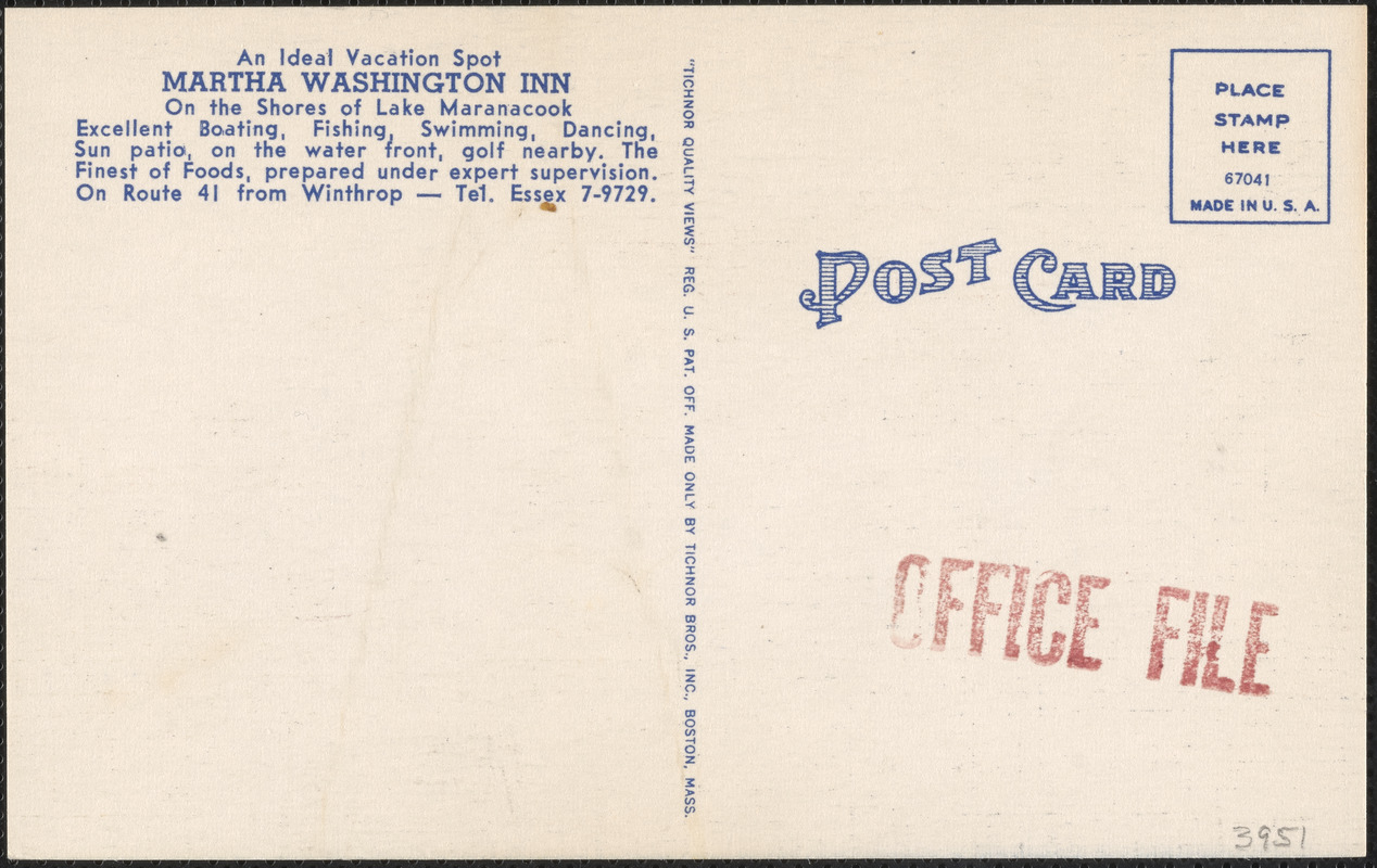 Martha Washington Inn, on Lake Maranacook, Winthrop, Maine