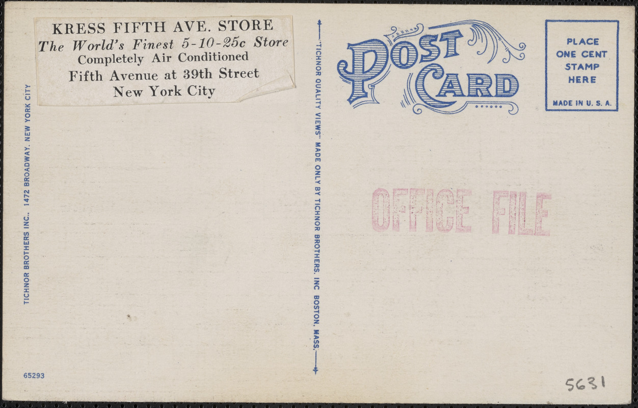 S. H. Kress & Co. Store at Fifth Avenue and 39th Street, New York City