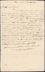 Mashpee Revolt, 1833-1834 - Letter from Josiah J. Fiske to Daniel Amos, July, 1833