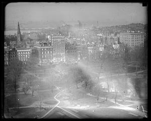 View of Boston and Boston Public Garden
