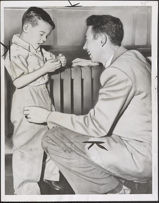 Court-room meeting of father and son