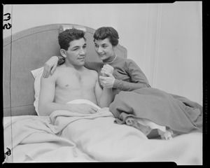 Tony DeMarco's fiancée and Joannie Costonas, joins him in the morning in his room at the Statler following his knockout of Johnny Saxton