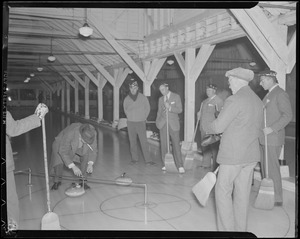 Curling: Group on ice (possibly related to E.W. Rogers and R.P. Hallowell, Jr.)