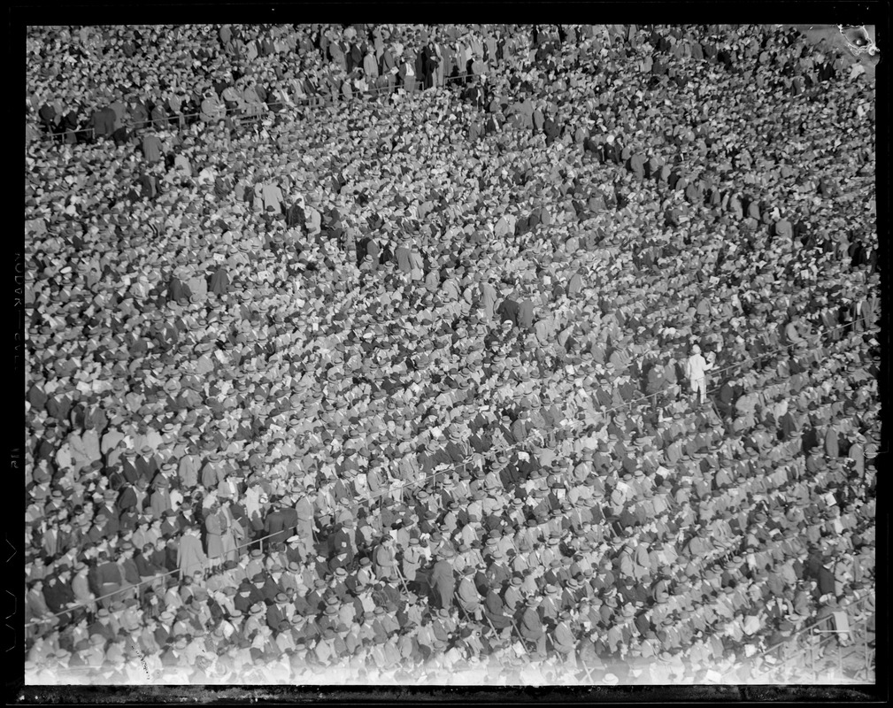 Football game: crowd and players