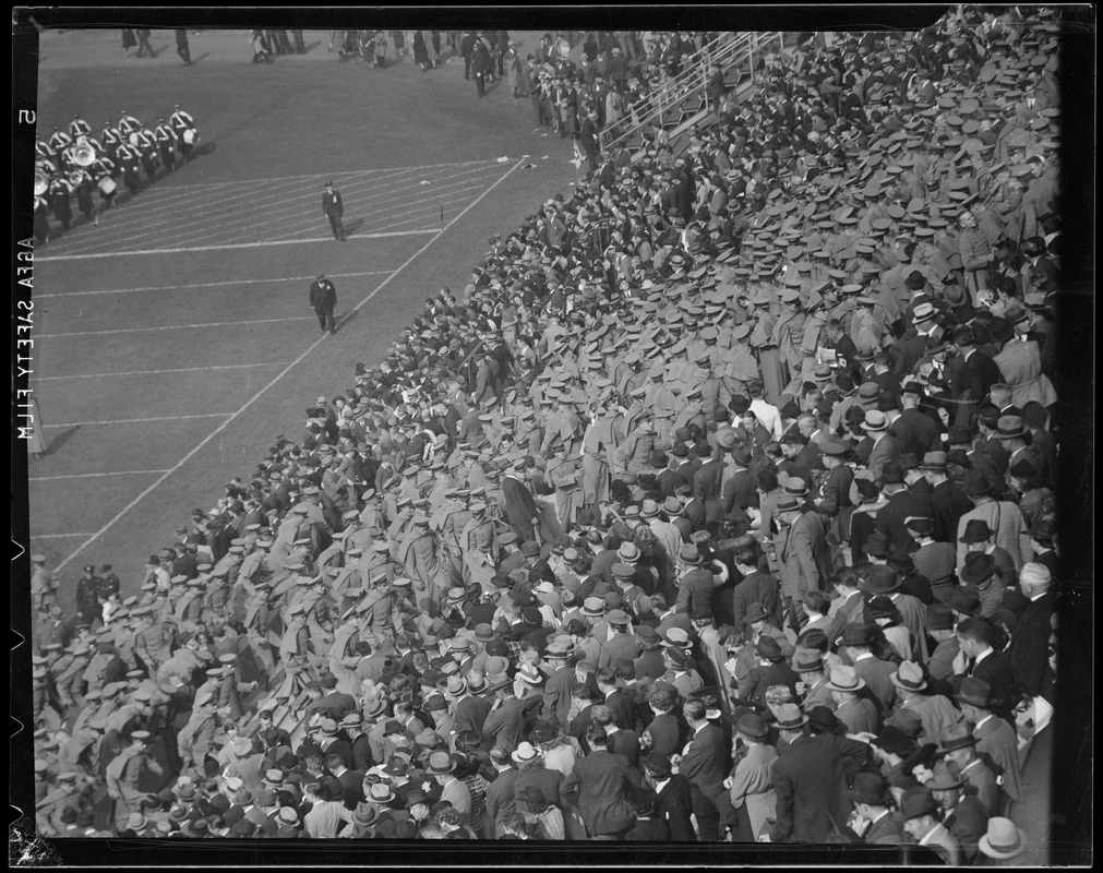 West Point cadets in stadium for Harvard-Army game