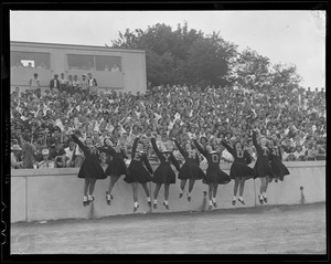 Weymouth High cheerleaders and football game