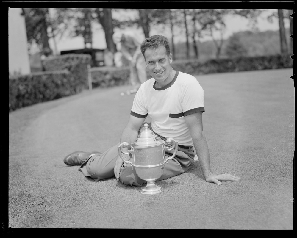 Leo Martin with his Mass. Amateurs trophy at Longmeadow Country Club