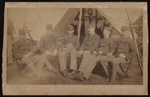 Soldiers Sitting in Front of Tent