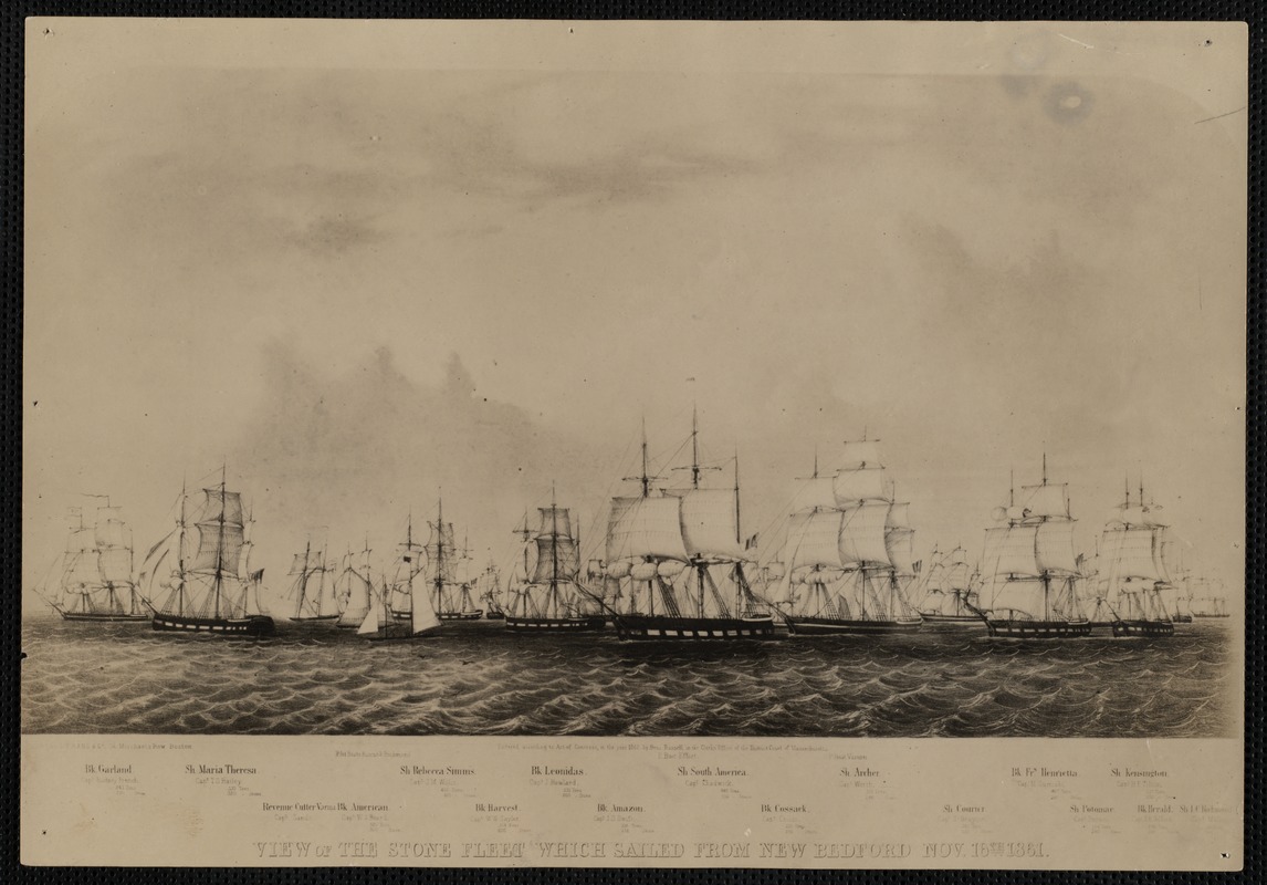 View of the Stone Fleet Which Sailed from New Bedford Nov. 16th 1851