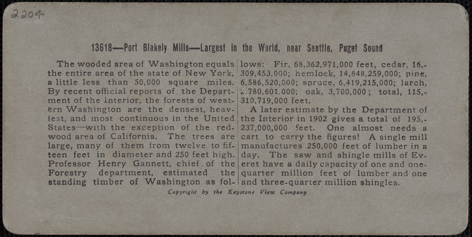 Port Blakely Mills - largest in the world, near Seattle, Puget Sound