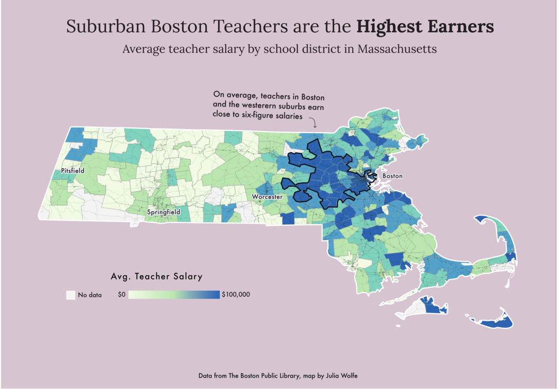 Suburban Boston teachers are the highest earners
