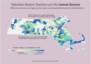 Suburban Boston teachers are the lowest earners