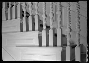 Cook House, Salem: interior, stairway detail