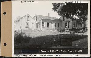 Joseph Benovski [Inhabitants of the Town of Barre], house and barn, Barre, Mass., Jul. 29, 1937
