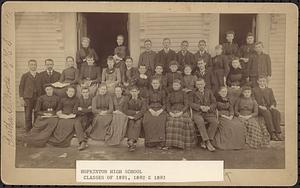 Hopkinton High School students classes of 1891, 1892, 1893