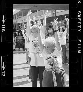 Oldsters' "Shape Up Boston" exercise class, Framingham
