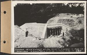 Contract No. 54, Highway in Towns of Dana, Petersham, Worcester County, finished 18ft. x 10ft. Culvert at Sta. 79+05, Dana and Petersham, Mass., Jul. 17, 1936