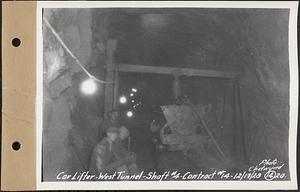 Contract No. 14, East Portion, Wachusett-Coldbrook Tunnel, West Boylston, Holden, Rutland, car lifter, west tunnel, Shaft 4, Rutland, Mass., Dec. 17, 1928