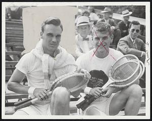 They Think They Can Win the National Doubles at Longwood this week, and there is a better than fair possibility that they will. Vic Seixas, left, and Herb Flam, third-seeded, will run up against the Gardner Mulloy-Bill Talbert duo in the semi-finals, however, if all goes according to form, and that will be the big test for the youngsters.