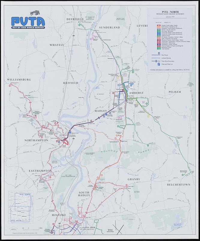 PVTA bus map & guide