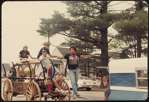 Antique fire apparatus on parade