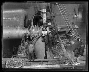 SS George Washington. (Repairs to port side screw in drydock at Navy Yard, Charlestown.)