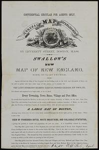 Confidential circular for agents only, Swallow's new map of New England